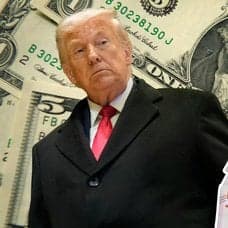 Dollarsedlar, Donald Trump och svenska femunhudrakronorssedlar.