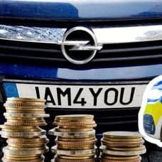 Registreringsskylt och polis.