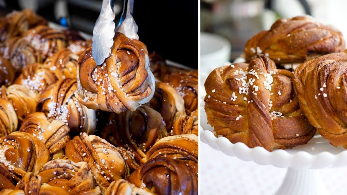 Bilder på kanelbullar.