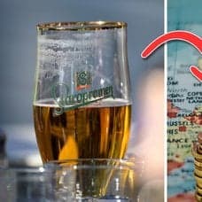 Öl och en karta på Europa.