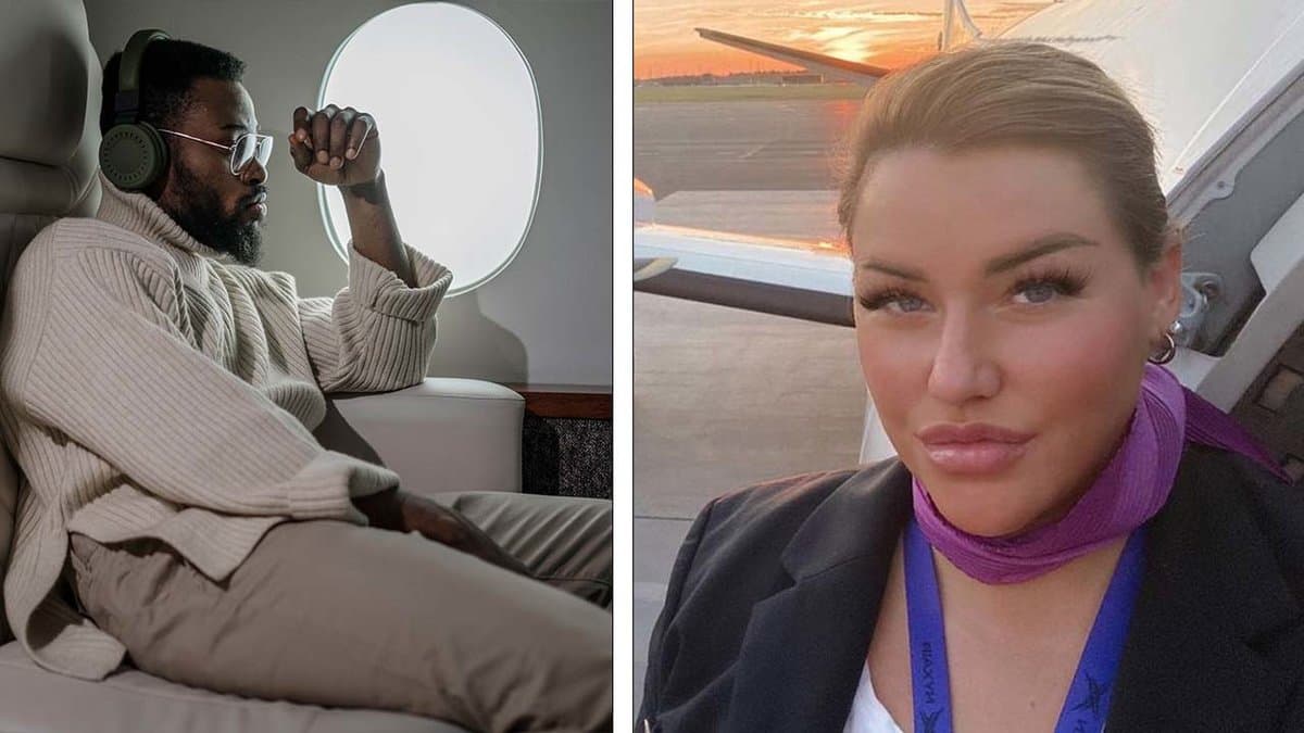 Elin Ronnydottir i ett flygplan