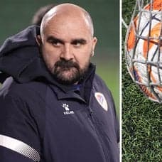 Mladen Zizovic och en fotboll.