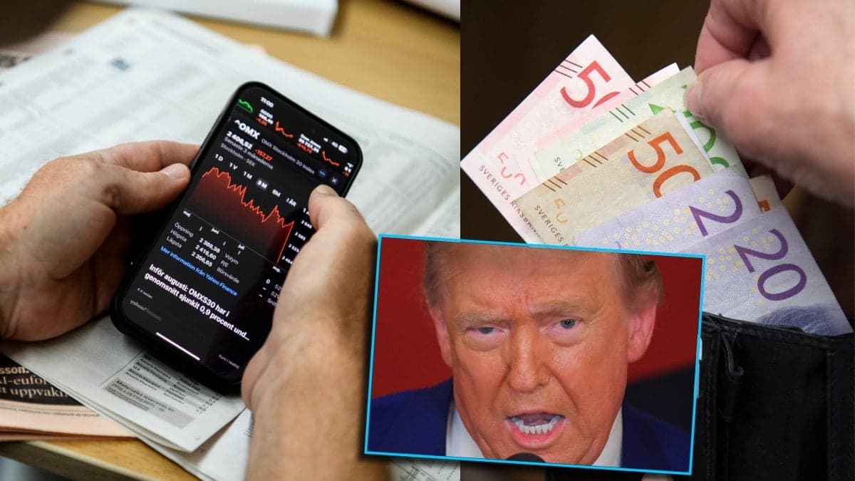 Aktieras, plånbok och Donald Trump.