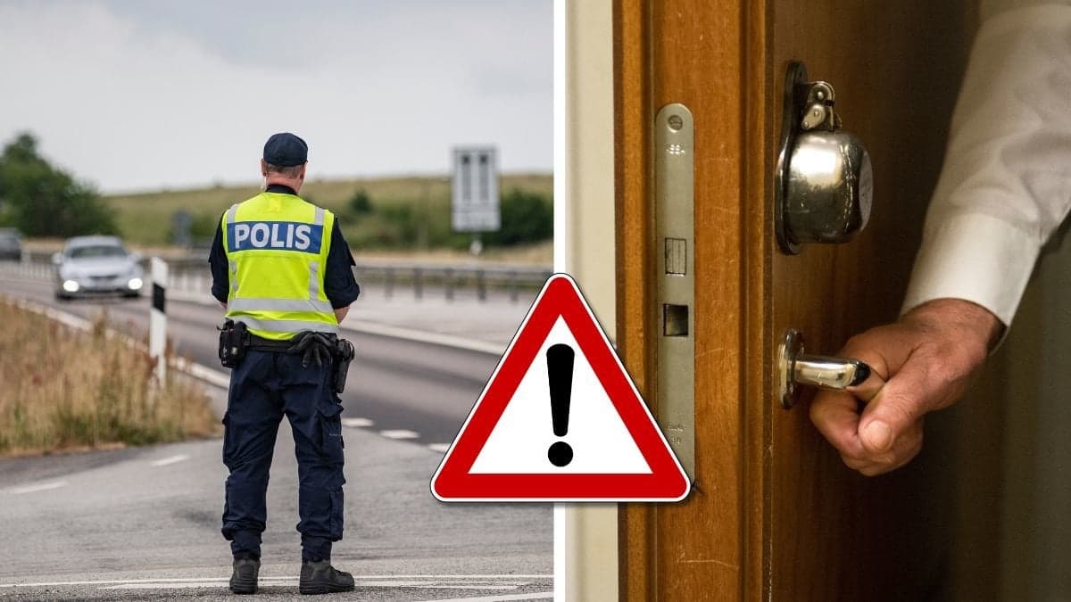 Poliskontroll och dörr.