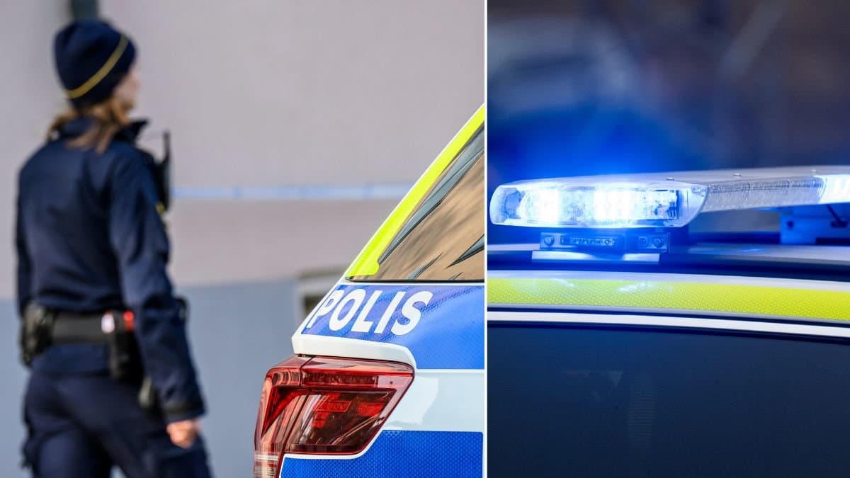 Polisbil och en polis.