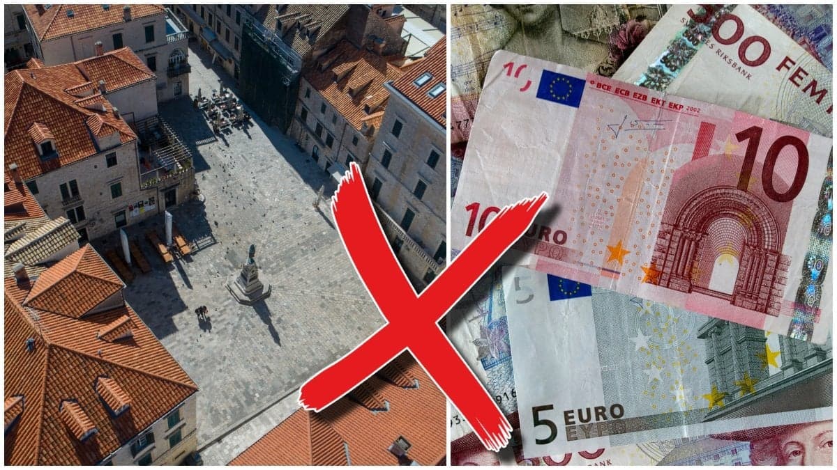 Kroatien och euro sedlar.