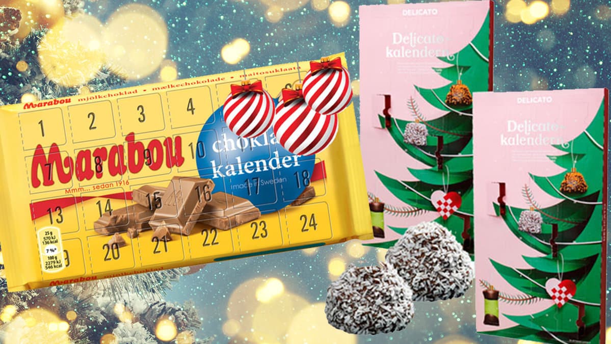 Adventskalender från Marabou och adventskalender från Delicato