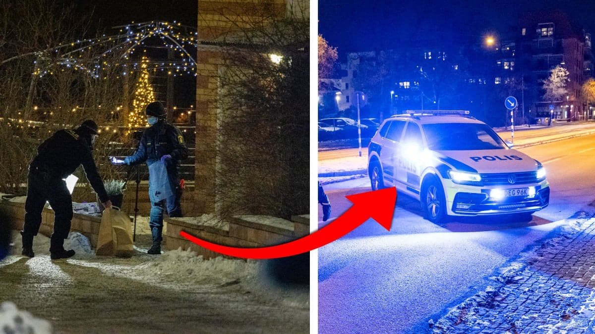 Polisbil-Och-Människor-Som-Arbetar 