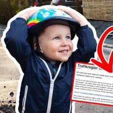 Pojke med cykelhjälm och flicka som cyklar