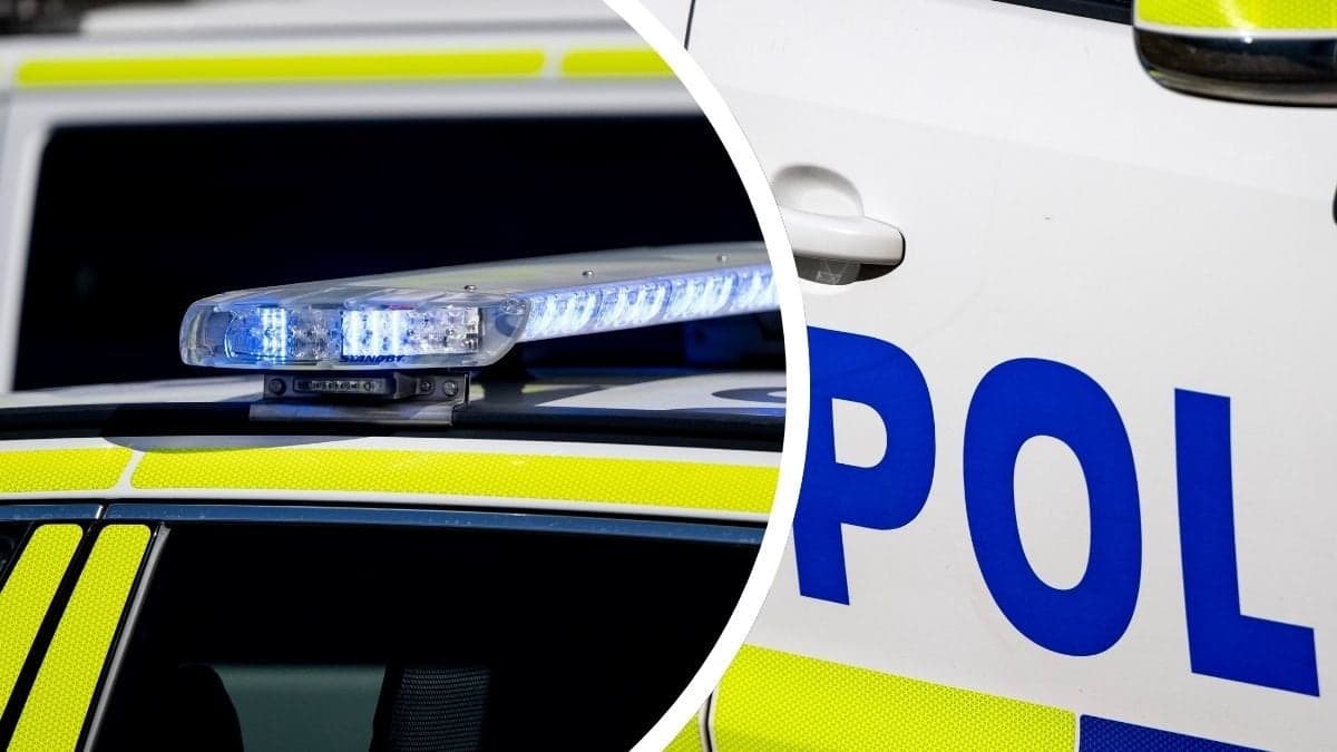 Polisbil höger och vänster.