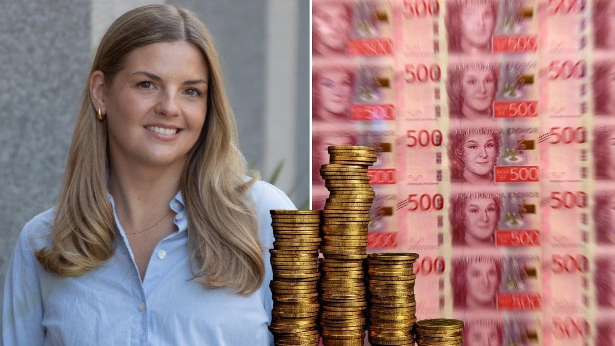Bilder på sedlar och Felicia Schön.