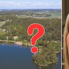 EN bild på Adelsö ovanifrån och Carolina Gynning. 