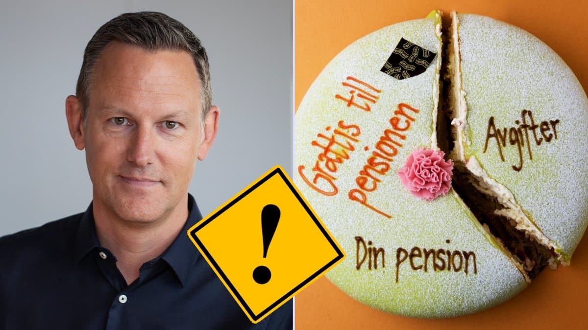 Pensionsekonomen Staffan Ström och en tårta.