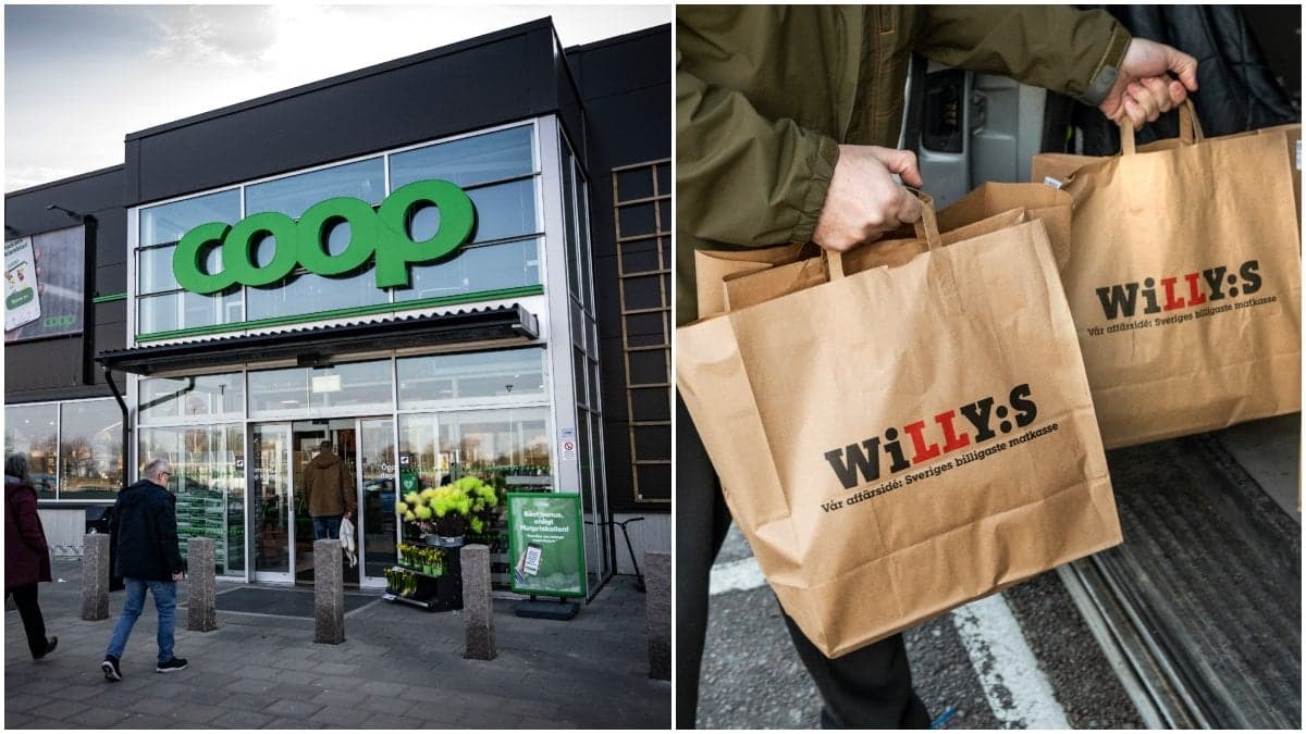 Stora Coop och matkasse från Willys