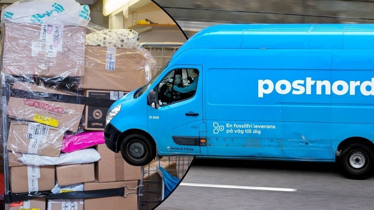 Bild på paket och en Postnord-bil.