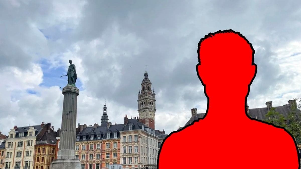 Franska flaggan och siluett av en man