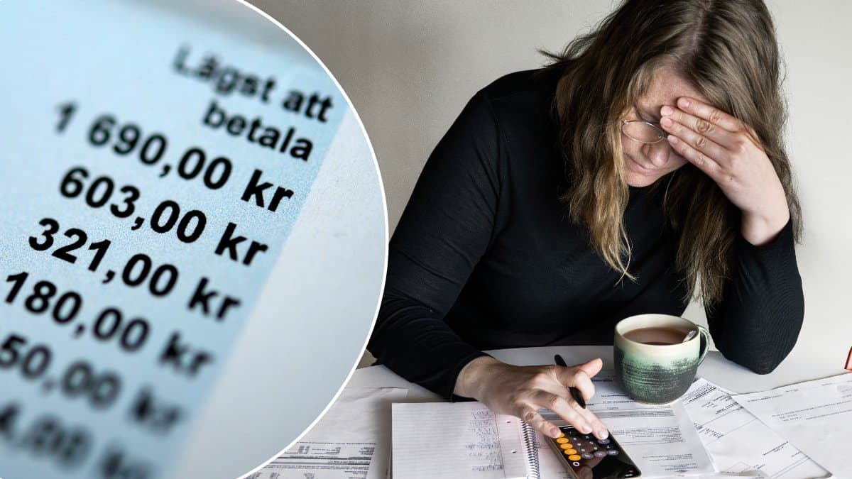 Räkning, kvinna med mobil.