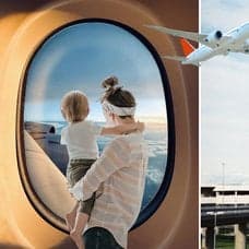 Flygplan, pass, familj