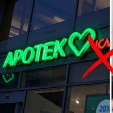 Apotek och ledsen kvinna