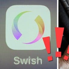 Swish-appen och en pensionär som använder swish.