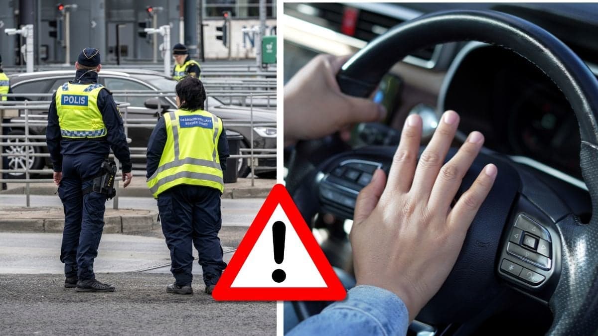 Poliskontroll och en tuta. 