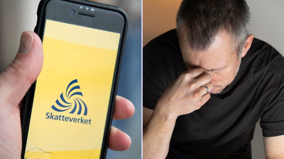 Skatteverket och man.
