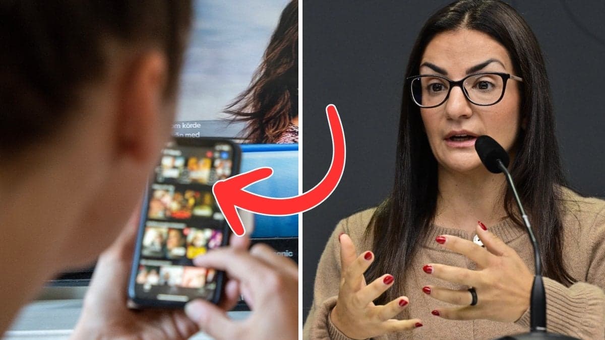 En telefon och Parisa Liljestrand.