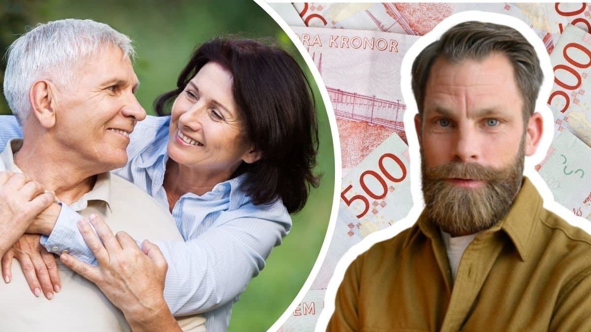Äldre par, svenska sedlar och Ica Bankens vardagsekonom Magnus Hjelmér