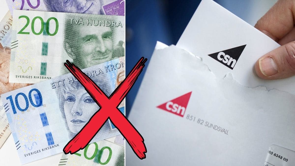 Pengar och brev från CSN.