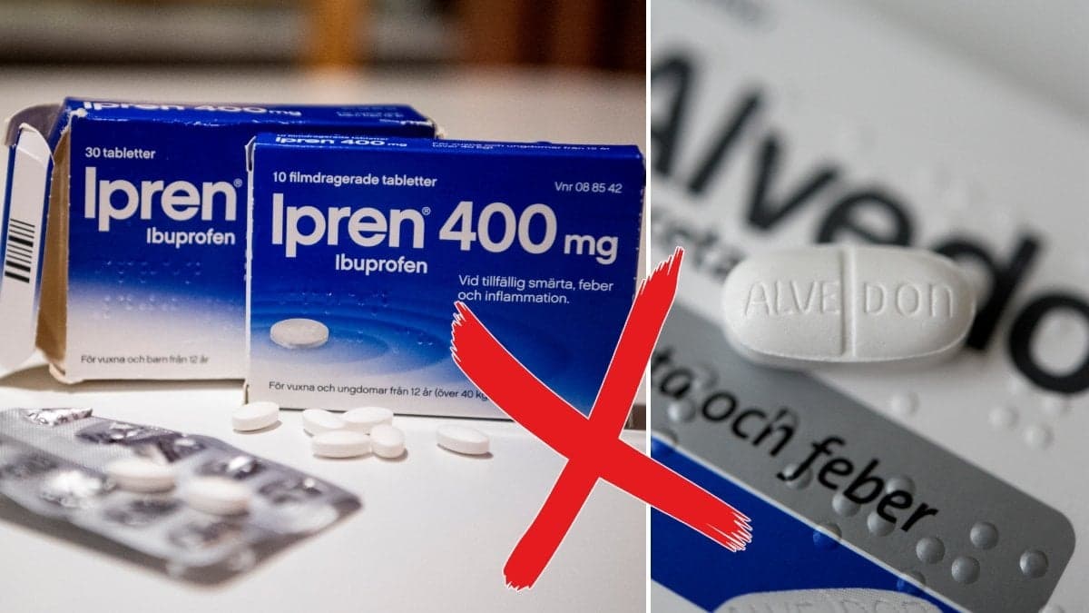 Ipren och en förpackning med Alvedon.