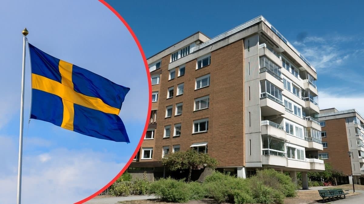 Svensk flagga, bostadshus