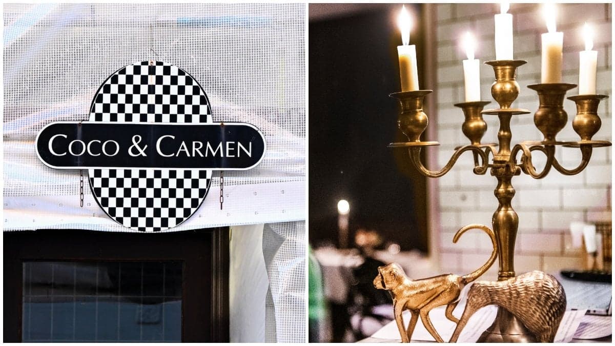 Coco & Carmen och en ljusstake på lyxkrogen