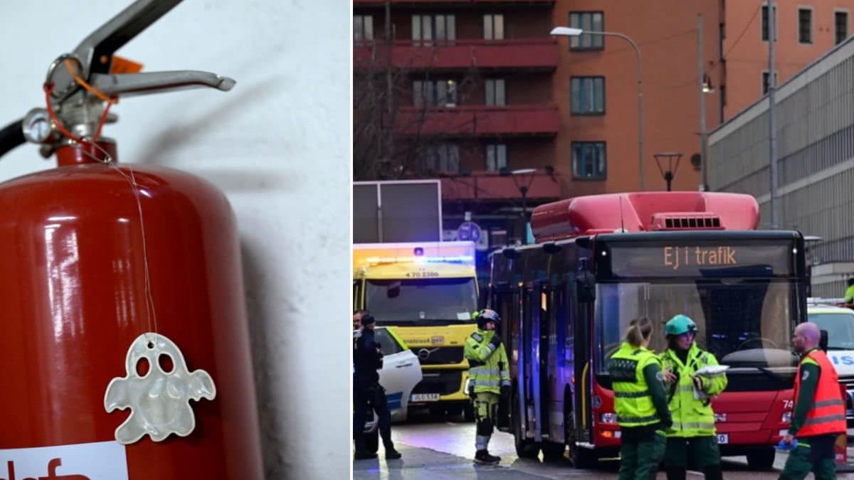 Brandsläckare och trafikkaos.