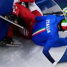 Kamila Sellier of Poland and Arianna Fontana of Italy