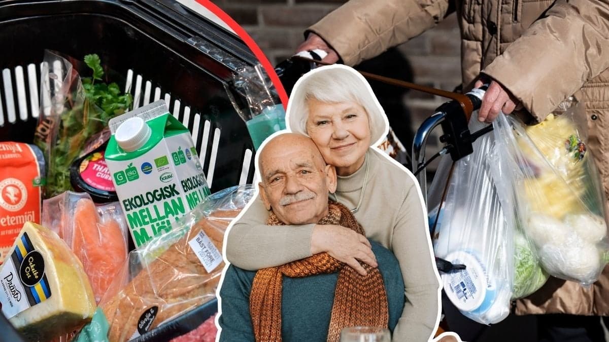 mat, pensionär, butik