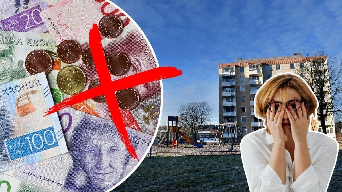 pengar, lägenhet, bekymrad kvinna. 