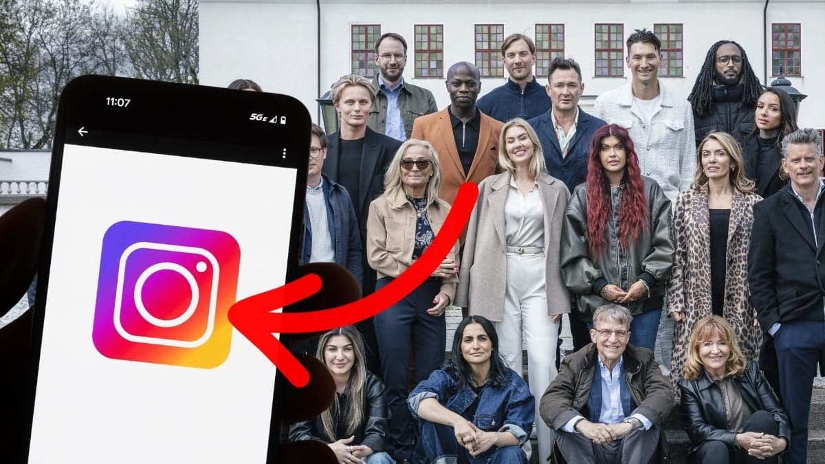 Instagram-appen och gruppbild från Förrädarna