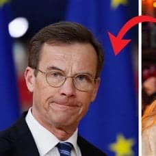 Ulf Kristersson till vänster, Pernilla Wahlgren till höger.