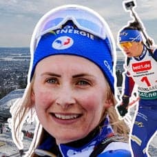Justine Braisaz-Bouchet och Julia Simon.