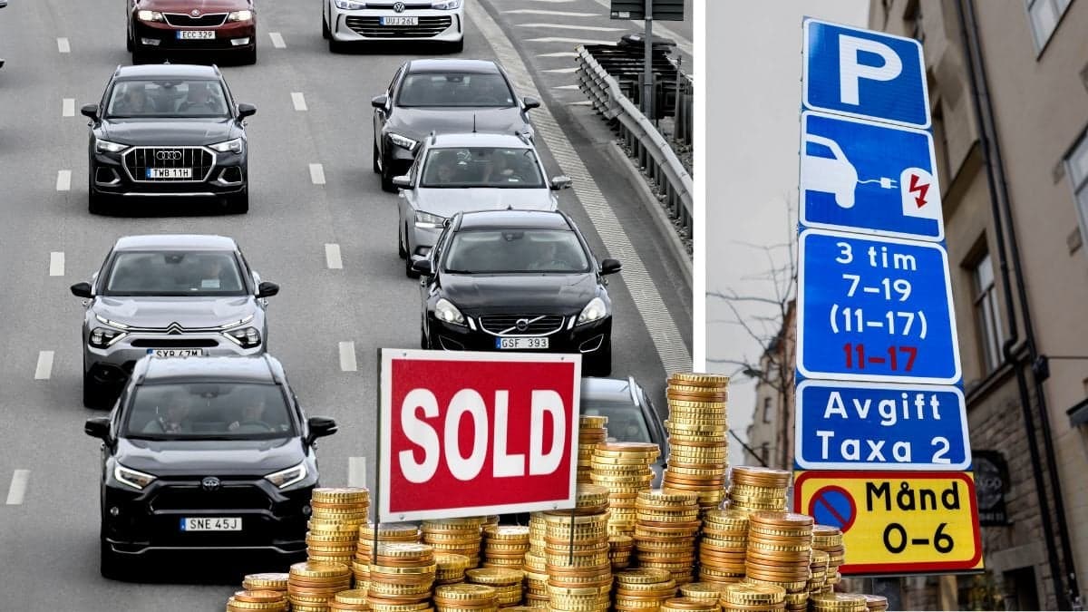 Bilkö och elbilsladdningsskylt.