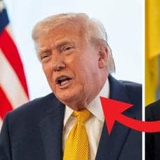 Donald Trump vänster Volodymyr Zelenskyj höger.
