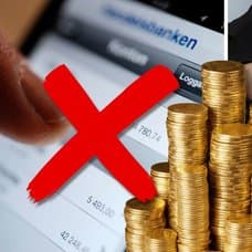 Sparkonto på banken och en person som sparar pengar i en spargris.