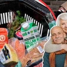 mat, pensionär, butik