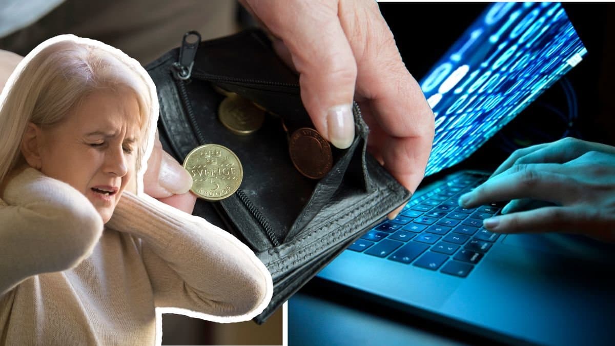 Plånbok, hacker och upprörd kvinna.