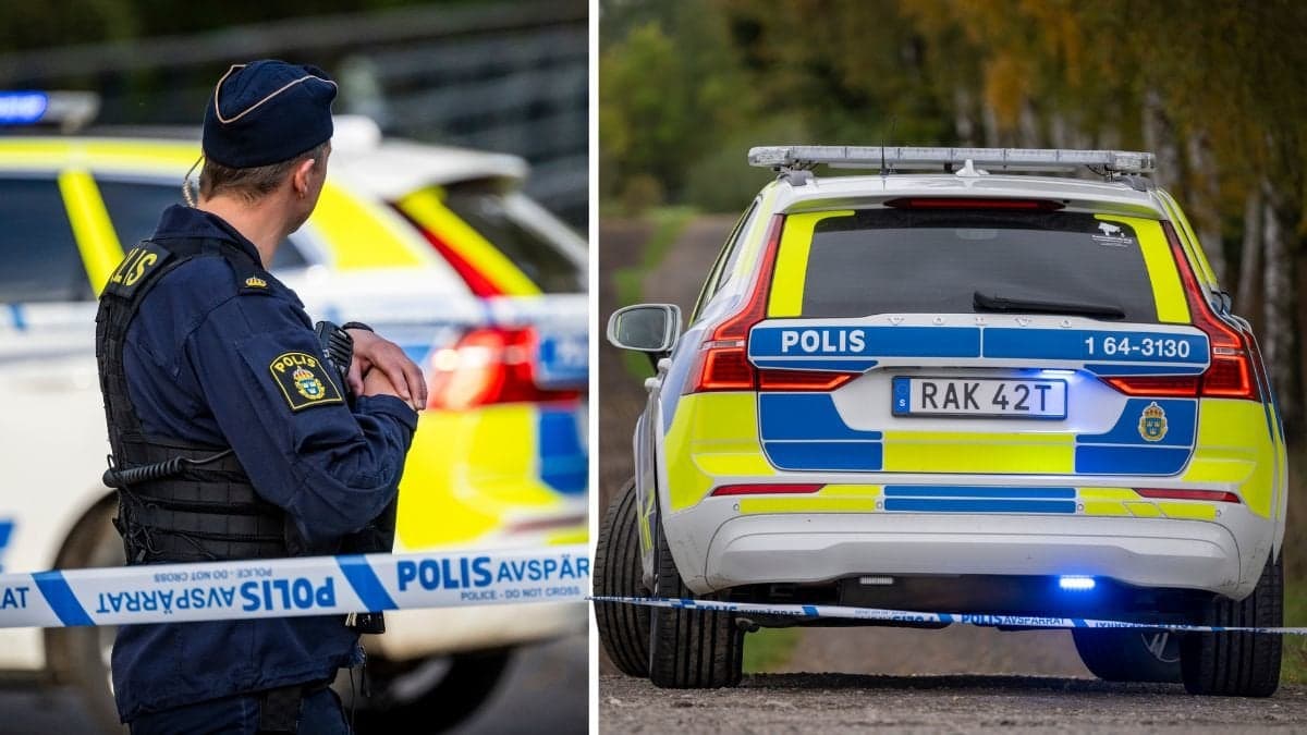 Polis och polisbil.