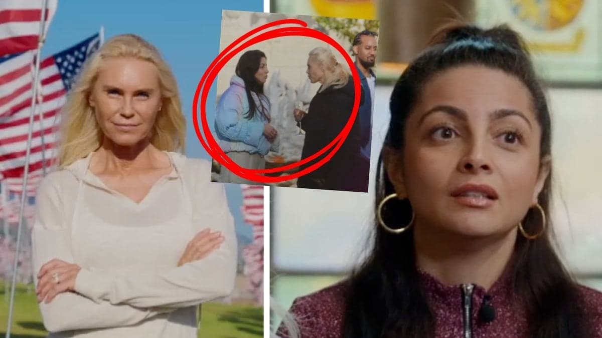 Anna Anka framför amerikanska flaggor och Elaf Ali i Förrädarna