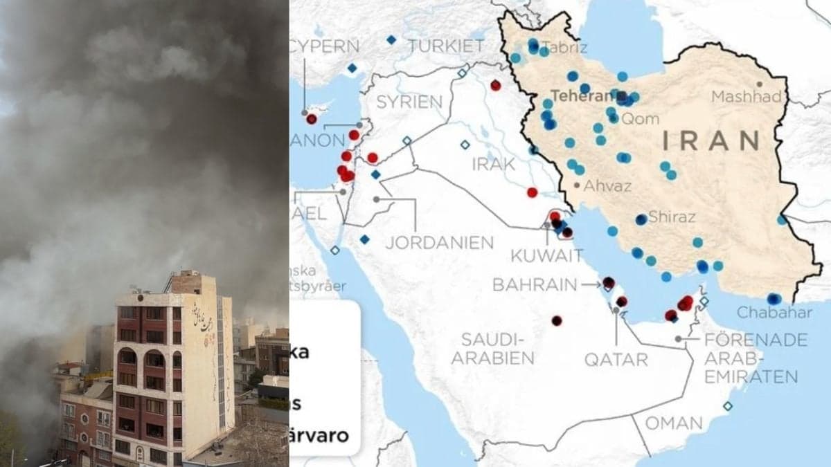 Sammanställning av rapporterade attacker i Mellanöstern 28 februari–2 mars 
