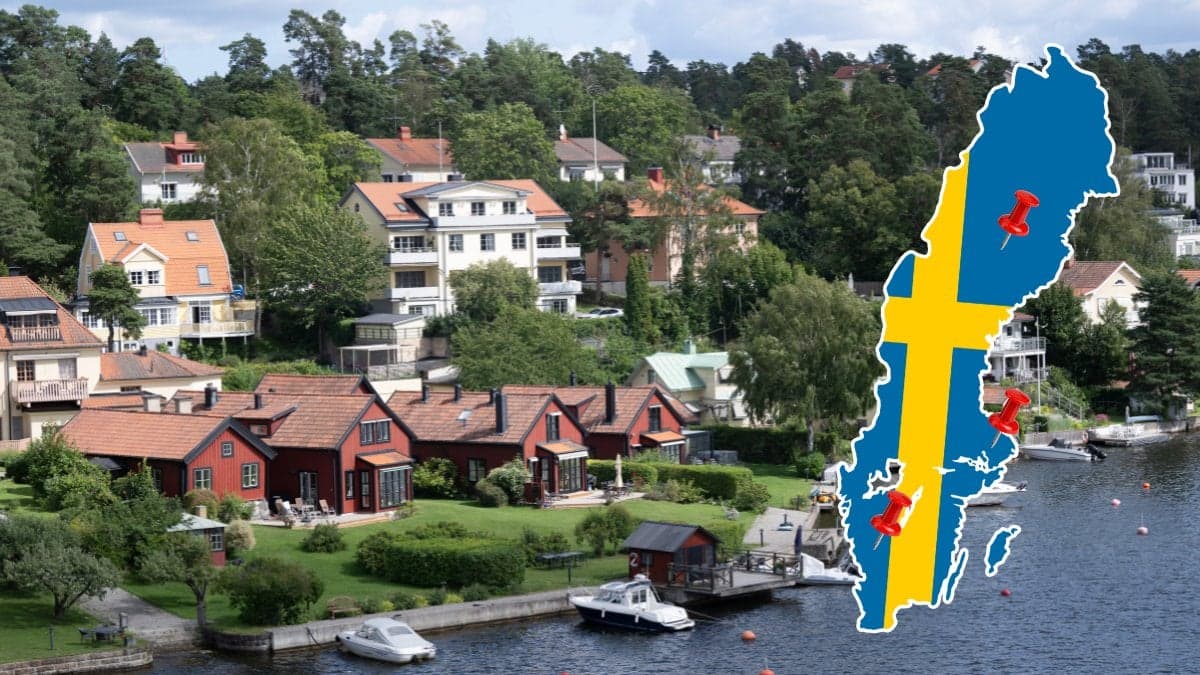 Sverige, karta, villor