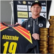 Daniel Bäckström i samband med att han presenterades för Brynäs
