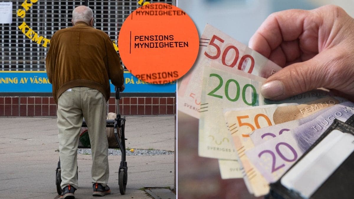 Pensionär, pengar och brev från Pensionsmyndigheten.